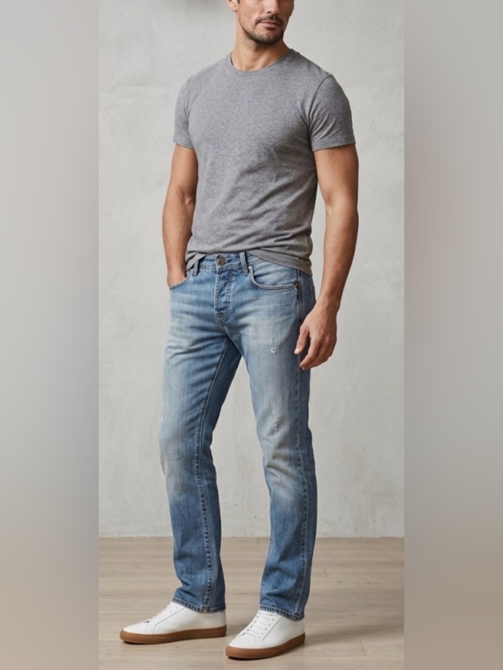 Y2K Buffalo David Bitton Faded Distressed Straight Button Fly Jeans Size 31/31
